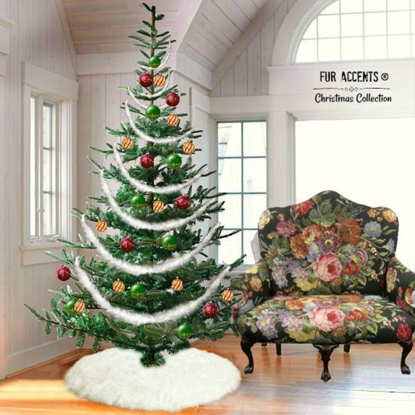 Faux Fur Christmas Tree Garland. Faux Snow Sheepskin. Tinsel. Etsy