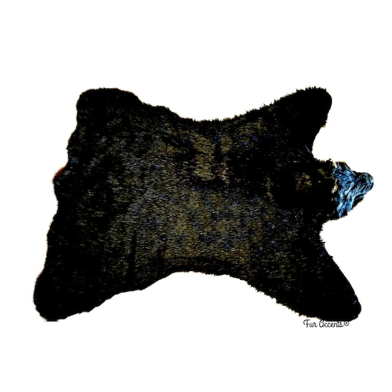 クマの皮の敷物、実物大、リアルなフェイクファー、茶色の