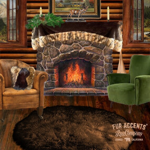 Plush Faux Fur Fireplace Mantle Scarf Luxury Faux Fur Dresser
