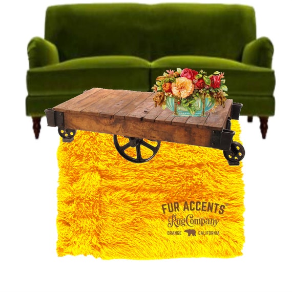 Plush Faux Fur Area Rug - Shaggy Thick Sheepskin - Rectangle Shape Pelt Design  - Designer Art Rug by Fur Accents USA