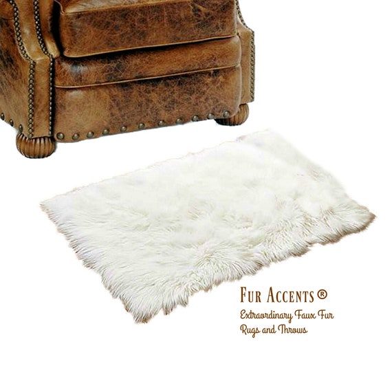 Plush Faux Fur Area Rug - Shaggy Thick Sheepskin - Rectangle Shape Pelt Design  - Throw 6 Colors Designer Art Rug by Fur Accents USA