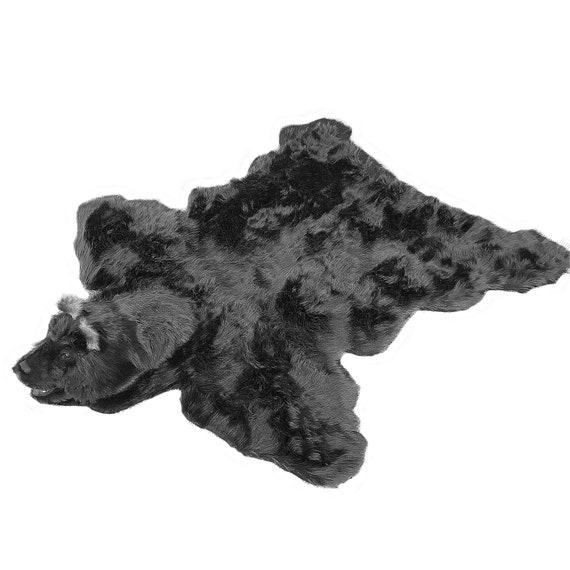 Bear Skin Rug - Hand Made - Realistic - Life Size - Luxury Fur - Brown - White - Black - Off White - Fur Accents USA