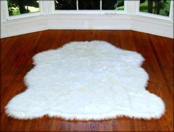 Items similar to Faux Fur Bear Skin Accent Rug / Fake ...