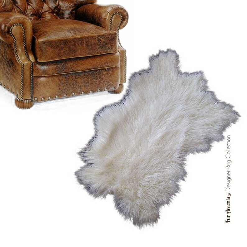 Plush Faux Fur Area Rug Gy Buffalo Hide Pelt Shape Designer Throw 6 Colors Art By Accents Usa