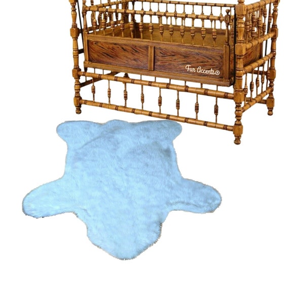 Plush Faux Fur Area Bear Rug - Baby Nursery Pelt Design - Bear Skin Shape - Designer Throw Carpet - 6 Colors -Art Rug by Fur Accents - USA