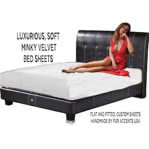 Minky Soft Velvet Bed Sheets, Fitted or Flat, Worlds Softest, Bedding by Fur Accents USA, Matching Pillows, Shams, Throw Blankets Available