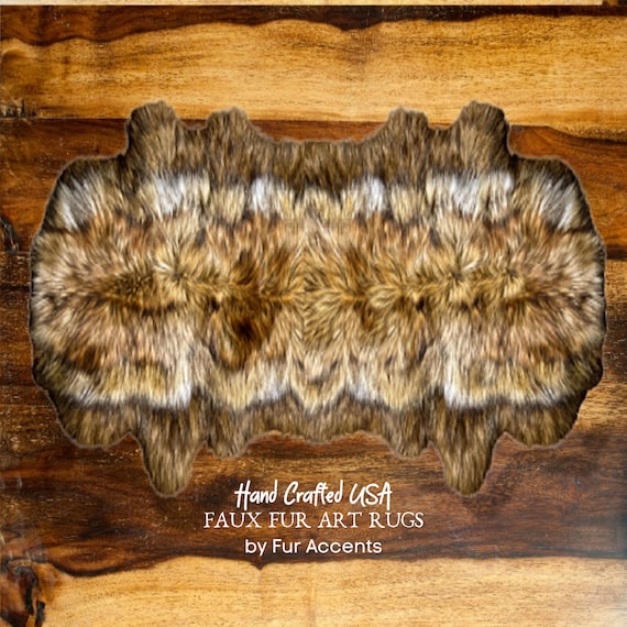 One of a Kind, Pieced Fur, Applique, Oval Bear Skin, Deer, Runner Rug, 100% Animal Friendly, Designer Original, Fur Accents, Hand Made, USA