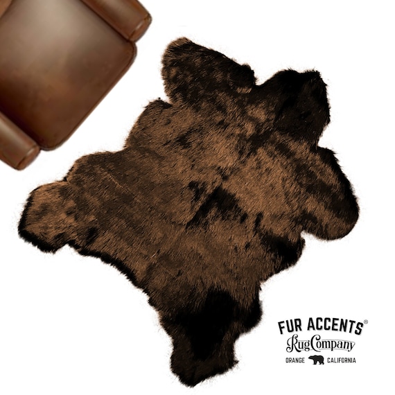 Bear Skin Rug. Realistic. Faux Fur. Area Rug. Lodge Cabin. Throw Rug. Smoky Mountain Bear. Rustic. Log Cabin, Lodge, Cottage Décor. Shag.