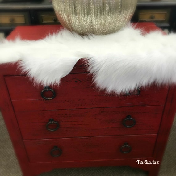 Chair Caps-Sofa  Arm Cap Set,White Faux Fur,Christmas Snow Drift,Shaggy White Faux-Snow,Holiday Decor Handmade Locally, Fur Accents-USA