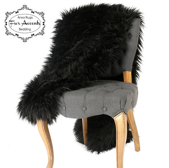 Plush  Faux Fur Throw Blanket - Bedspread Soft Plush Shag - Luxury Fur - White, Black, Gray 6 Sizes Minky Cuddle Fur Lining Fur Accents USA