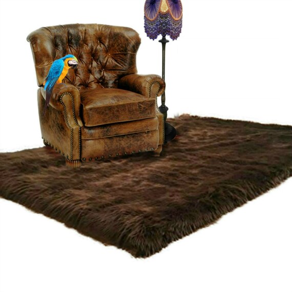 Plush Faux Fur Area Rug - Shaggy Sheepskin - Rectangle-Pick your color- Designer Art Rug by Fur Accents USA