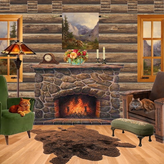 Lakota Buffalo Hide, Bear Skin Rug. Realistic. Faux Fur. Area Rug. Lodge Cabin. Throw Rug. Rustic. Cottage Décor. Shag.