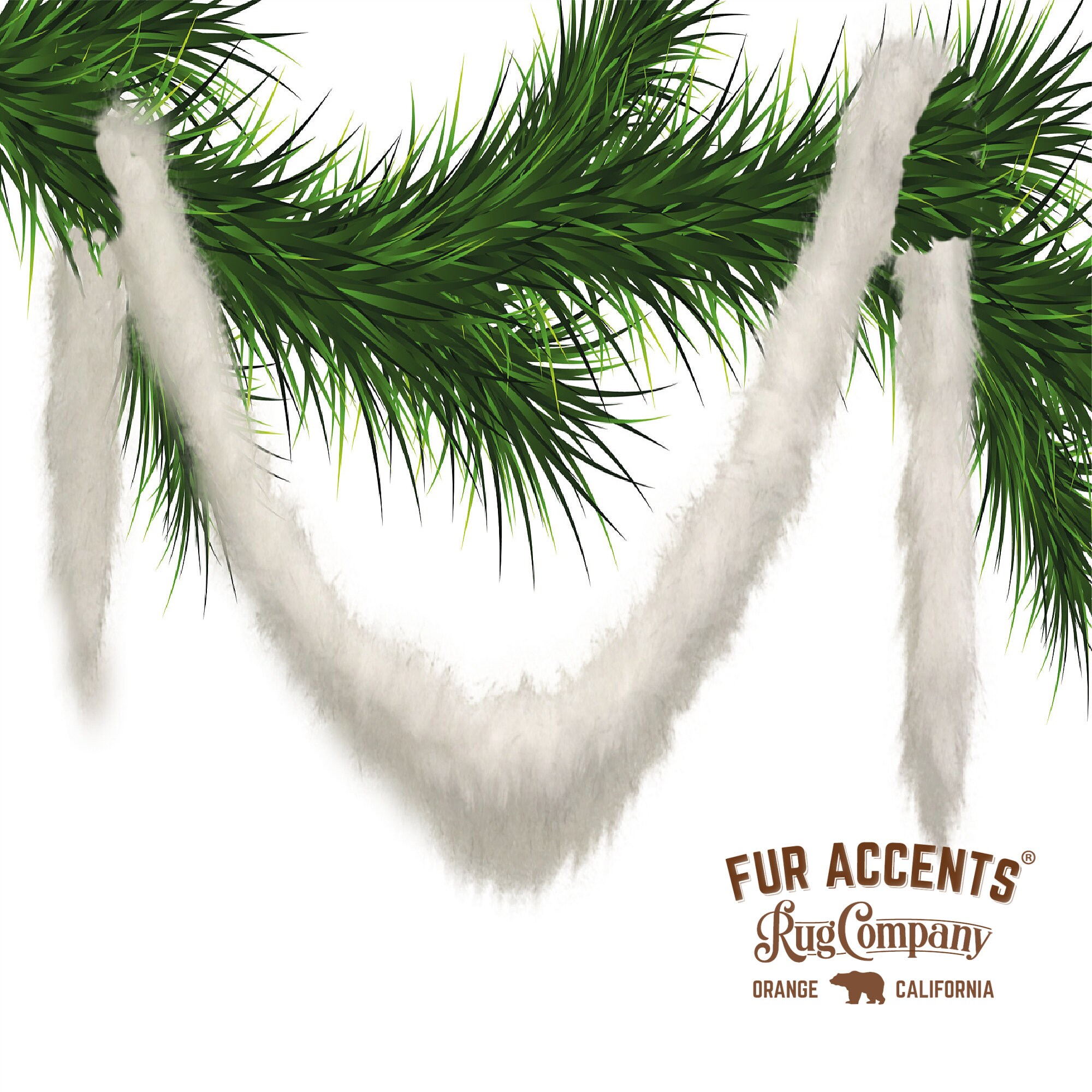 Faux Fur Christmas Tree Garland Shaggy White Strand Ornament Tree