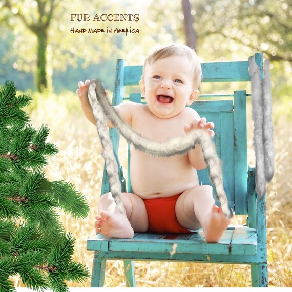 Faux Fur Christmas Tree Garland - Choice of Colors Shaggy - Soft - Strand - Ornament - Tree Trim - Decoration -  Fur Accents Exclusive - USA