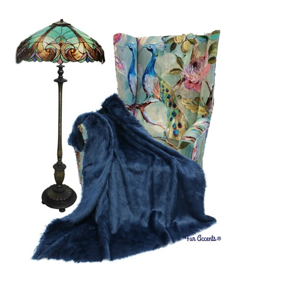 Plush Faux Fur Throw Blanket - Bedspread -  Comforter or Duvet - 25 New Colors - Shag Luxury Fur - Minky Cuddle Lining - Fur Accents - USA