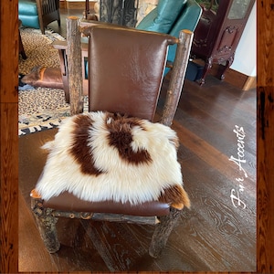 Faux Fur Spotted Sheepskin, Sofa Arm Cover, Headrest Protector, Doily, Loveseat, Chaise, Chair Cap, Pad, Recliner Back Fur Accents USA