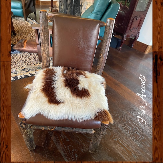 Faux Fur Spotted Sheepskin, Sofa Arm Cover, Headrest Protector, Doily, Loveseat, Chaise, Chair Cap, Pad, Recliner Back Fur Accents USA