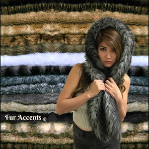 FUR ACCENTS Exotic Faux Fur Scarf - Boa Mink - Wrap - Stole - Cape - Collar - Shrug - Scarves