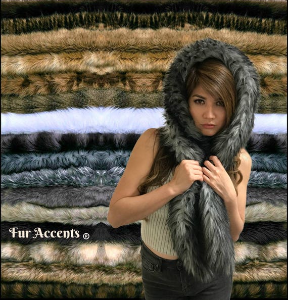 FUR ACCENTS Exotic Faux Fur Scarf - Boa Mink - Wrap - Stole - Cape - Collar - Shrug - Scarves