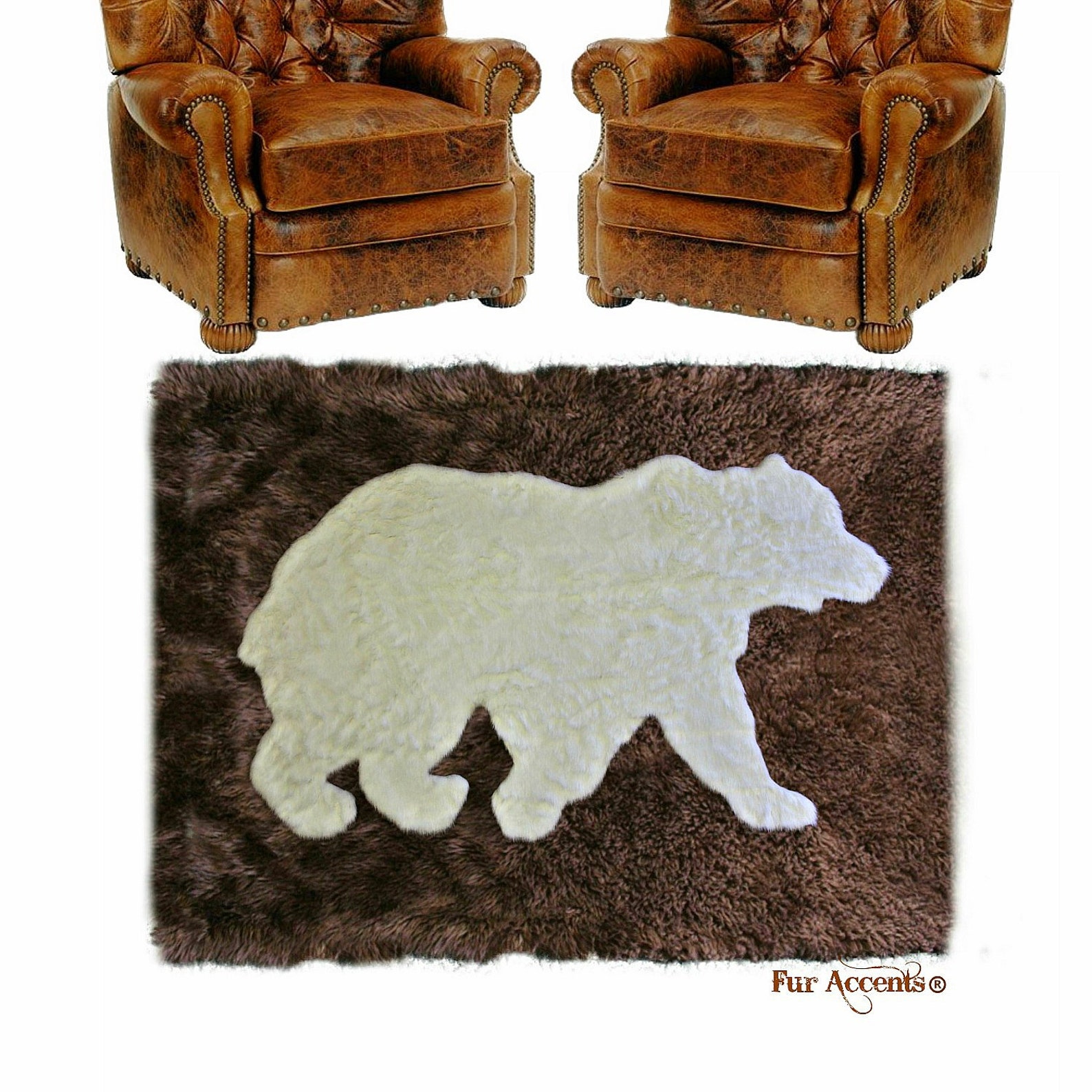 Plush Faux Fur Area Rug Standing Bear Art Rug Rectangle - Etsy
