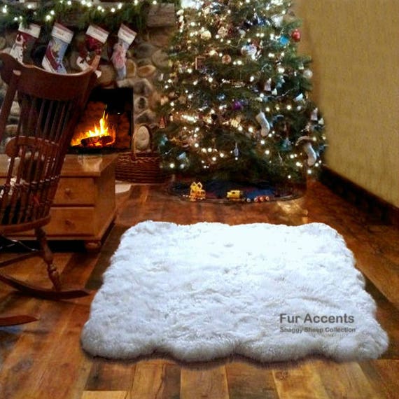 Plush Faux Fur Sheepskin Area Rug - White - Ivory Off White - Shag Multi Pelt Designer Throw Rug - 100% Animal Friendly by Fur Accents - USA