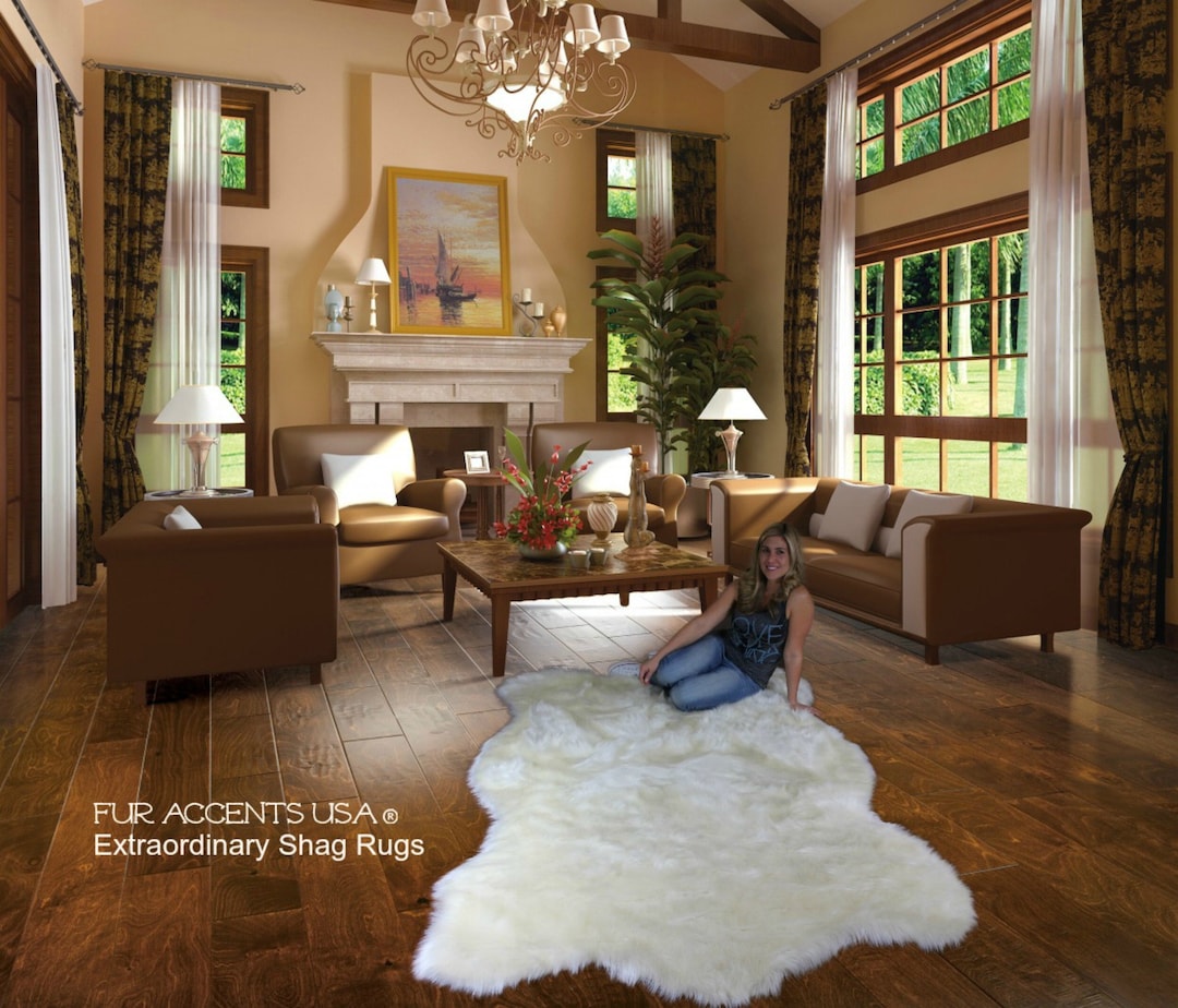 Faux Fur Polar Bear Rug: Realistic White Hide, Lodge Cabin Decor - Etsy