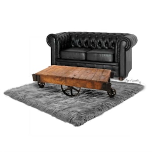 Plüsch Kunstpelz Teppich - Zotteliges Dickes Schaffell - Rechteck Form Fell Design - Überwurf 6 Farben Designer Kunst Teppich von Fur Accents USA