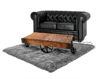 Plush Faux Sheepskin Rug – Shaggy Pelt Design, Fur Accents USA
