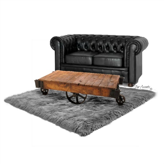 Plush Faux Fur Area Rug - Shaggy Thick Sheepskin - Rectangle Shape Pelt Design  - Throw 6 Colors Designer Art Rug by Fur Accents USA