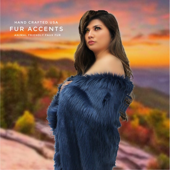 Soft Shaggy Faux Fur, Designer Throw Blanket, Bedspreads, Comforters, Bedding, Pillow Shams, Soft Minky Lining, Hand Made by Fur Accents USA