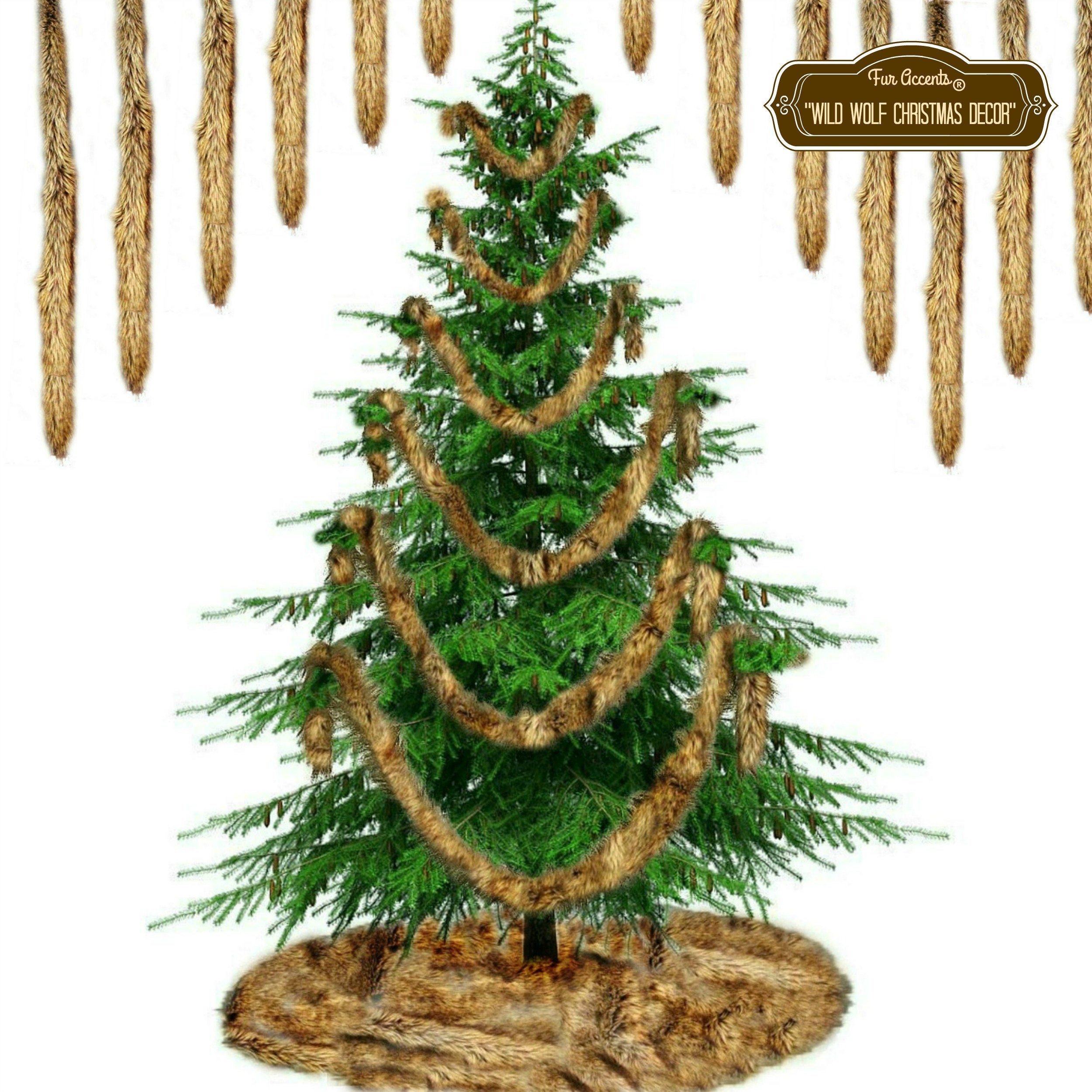 Faux Fur Christmas Tree Garland Shaggy Faux Snow Sheepskin Strand Ornament  Tree Trim Decoration White by Fur Accents USA -  Hong Kong