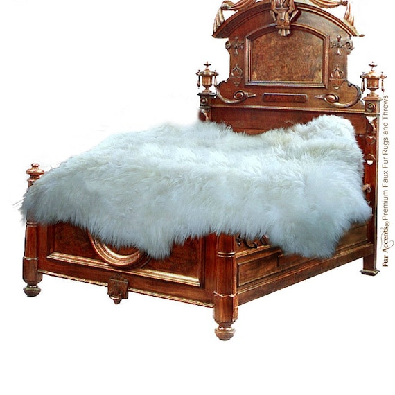 Plush Faux Fur Area Rug - Shaggy Sheepskin - Free Form Design Shape -  Designer Art Rug by Fur Accents USA