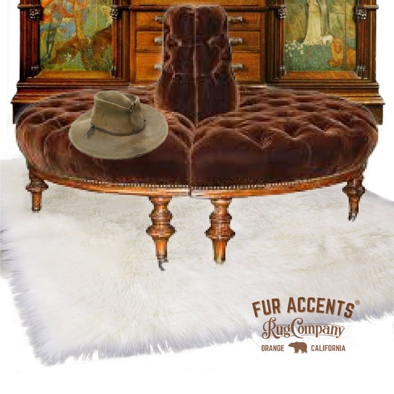 Plush Faux Fur Area Rug - Shaggy Thick Sheepskin - Rectangle Shape Pelt Design  - Throw 6 Colors Designer Art Rug by Fur Accents USA