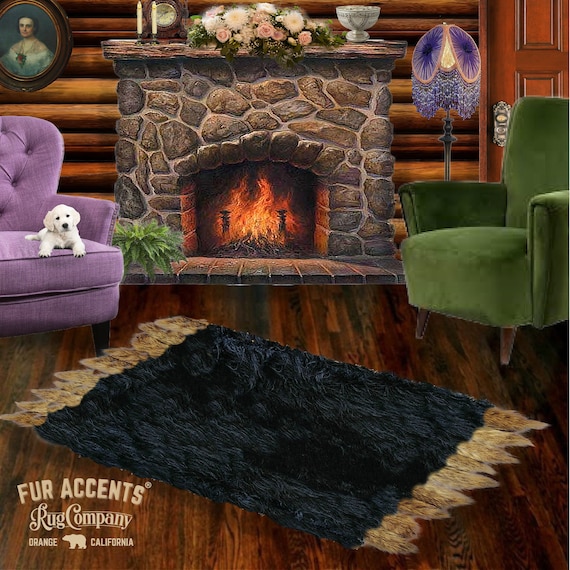 Bear Skin Rug with Tails. Realistic. Faux Fur Area Rug. Lodge Cabin. Throw Rug. Old Fashion. Rustic. Cottage Decor. Shag. Gifts for Him