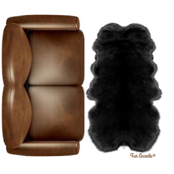 Plush Faux Fur Country Edge Area Rug - Custom Pelt Design - Sheepskin Carpet - 8 Colors Sizes  Exclusive Designer Art Rug by Fur Accents USA