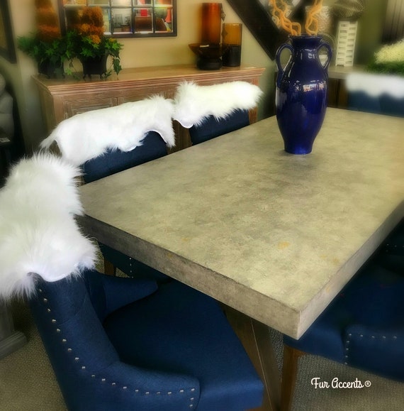 Chair Caps-Sofa  Arm Cap Set,White Faux Fur,Christmas Snow Drift,Shaggy White Faux-Snow,Holiday Decor Handmade Locally, Fur Accents-USA
