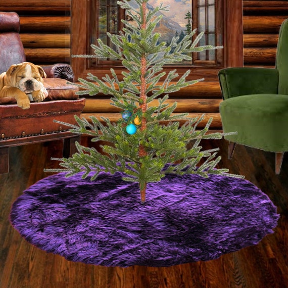 Faux Fur Christmas Tree Garland, Swag, Shaggy Cranberry Red, Strand, Ornament, Stairway Trim, Mantle Decoration, Fur Tinsel, Fur Accents-USA