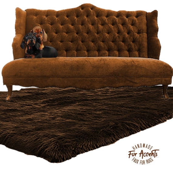 Plush Shag Area Rug. Rectangle. Faux Fur. Lodge Cabin. Throw Rug. Sheepskin. Bear. Rustic. Log Cabin, Lodge, Cottage Décor. Shag. Handmade