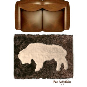 Buffalo Faux Fur Area Rug – Western Home Decor, Hand Sewn