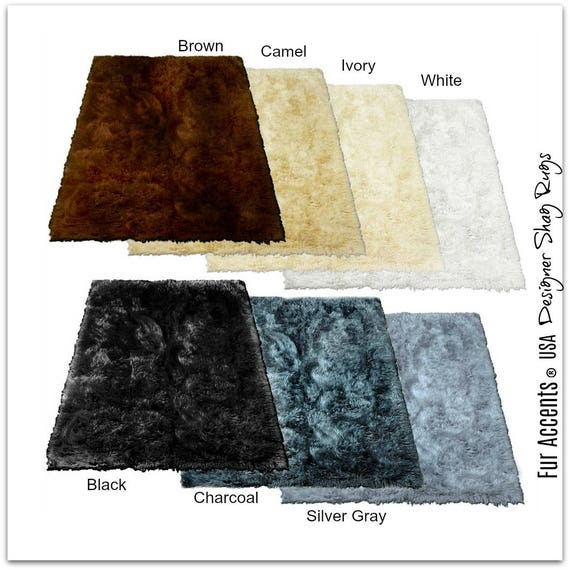 Plush Faux Fur Area Rug - Luxury Fur Thick Shaggy Carpet - Sheepskin - Rectangle Shape - Plush Bonded Designer Throw Rug - Fur Accents USA