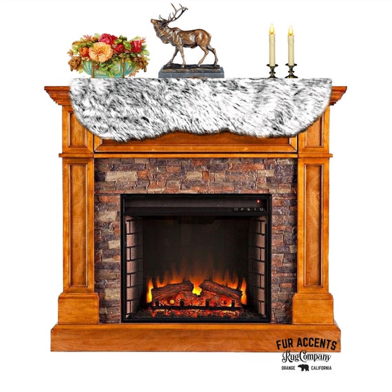 Plush Faux Fur Fireplace Mantle Scarf- Luxury Golden Wolf Fur - Dresser - Hutch - Buffet - Table Runner - Fur Accents Originals USA