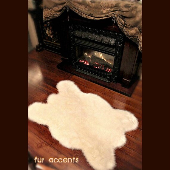 Plush Faux Fur Area Rug - Shaggy Bear Skin Sheepskin - Pelt Shape - Designer Throw Carpet - 6 Colors -Art Rugs by Fur Accents - USA