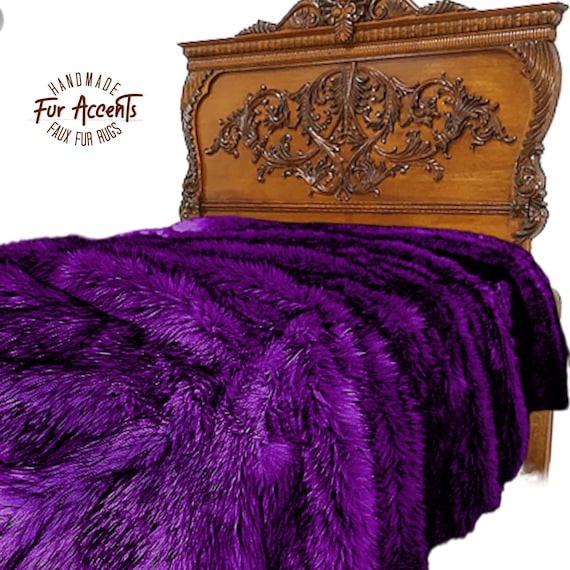 Faux Fur Bedspread, Black Tip Husky, Designer Bedspread, Matching Shams, Throw Blankets Available Hand made USA, Bedding by Fur Accents USA,