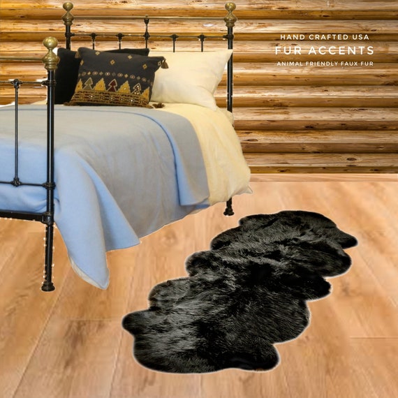 Shaggy Fluffy Faux Fur Rug, Runner, Shaggy Sheepskin, Double Sheep, Perfect for Hallway, Nursery, Handmade Locally, Fur Accents-USA