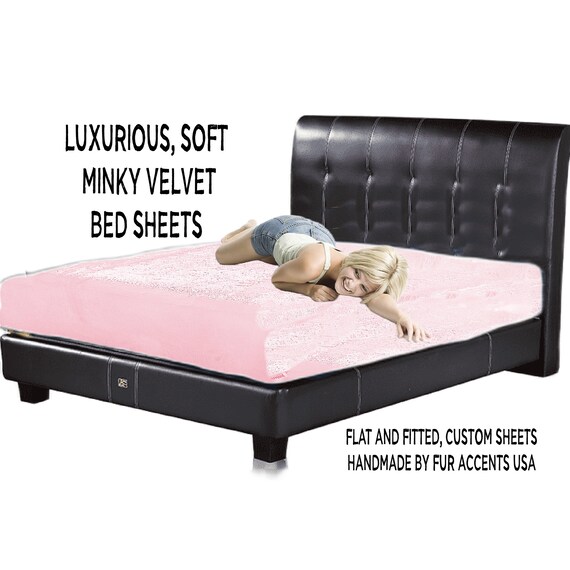 Minky Soft Velvet Bed Sheets, Fitted or Flat, Worlds Softest, Bedding by Fur Accents USA, Matching Pillows, Shams, Throw Blankets Available