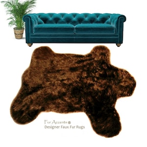 あ*ら様 毛皮ラグ 熊 茶色　黒 熊の毛皮 全長約180cm 爪あり 毛皮ラグ 剥製 標本 敷物 マット 天然物