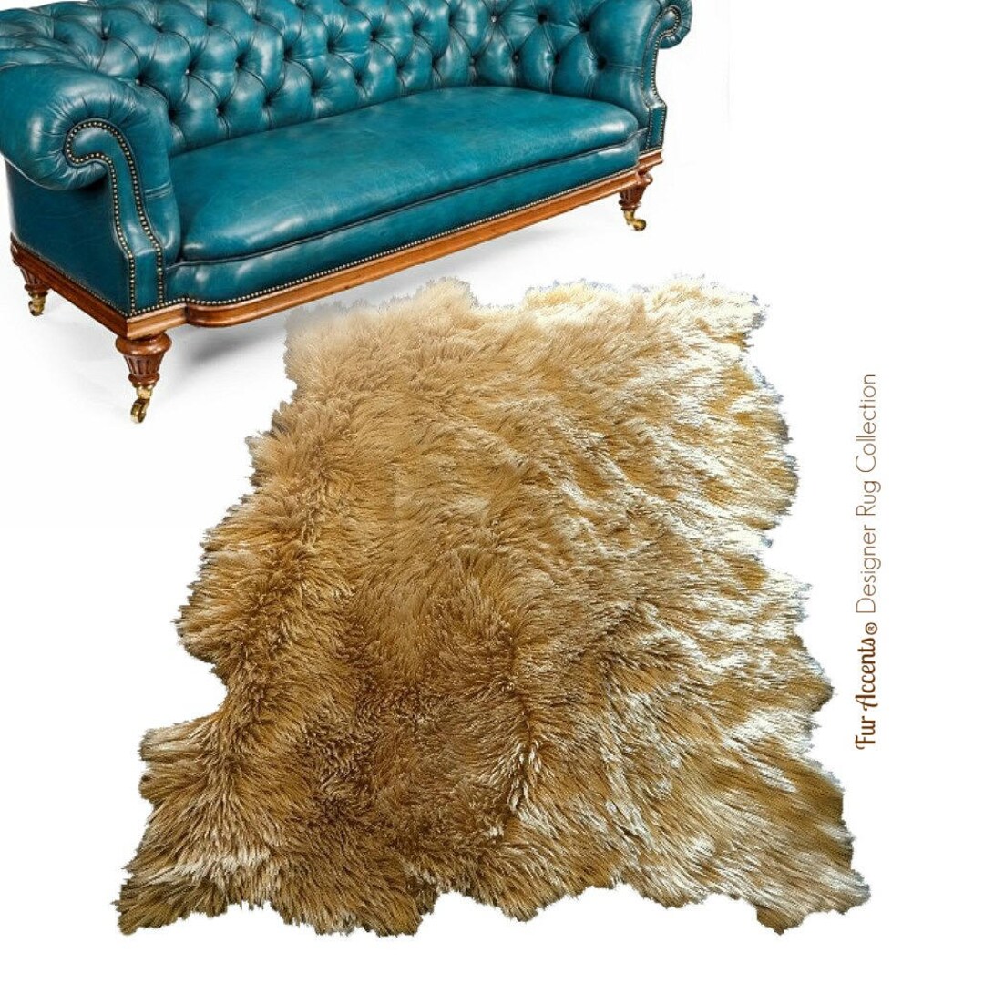 Faux Fox Fur Area Rug – Tattered Edge Pelt Shape, USA Made - Etsy