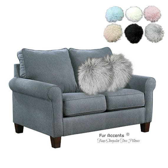 Faux Fur Pillow  - Shaggy Long Hair Mongolian Llama Sheepskin - Two Sided Fur With Filler - Designer Throw - Toss -  Fur Accents USA