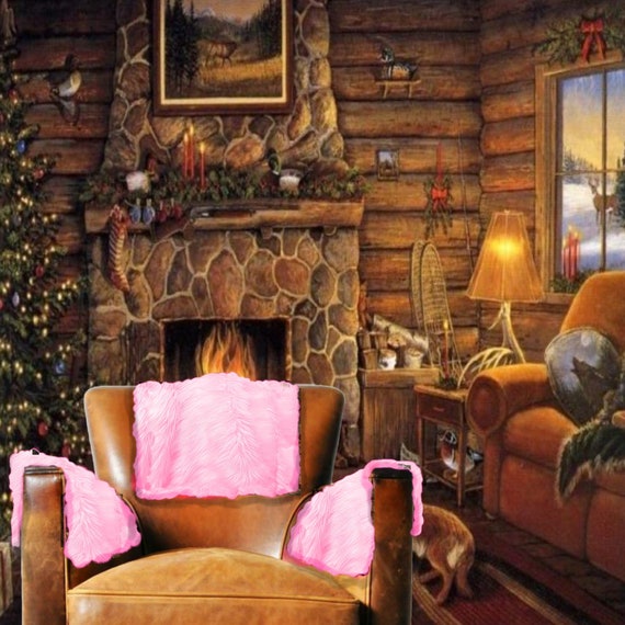 Faux Fur Wolf, Sofa Arm Cover, Headrest Protector, Doily, Loveseat, Chaise, Chair Caps, Pad, Theater Seat,  Recliner Back Fur Accents USA