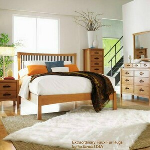 Plüsch Kunstfell Teppich - Luxus Pelz Weicher, Dicker Weißer Zottelteppich - Schaffell - Rechteck - Designer Teppich - Fur Accents USA